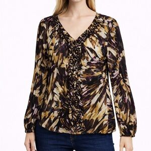 Christopher & Banks Abstract Patterned Blouse